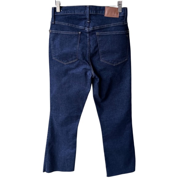 Madewell Cali Demi Boot Jeans Pants Dark Blue Wash Denim High Rise Size 28 Tall - Picture 2 of 8